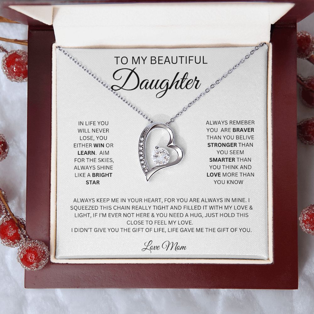 To My Beautiful Daughter Forever Love Necklace