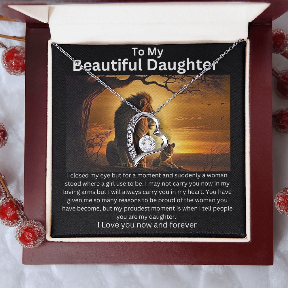 To My Beautiful Daughter - Lion Collection Forever Love Necklace