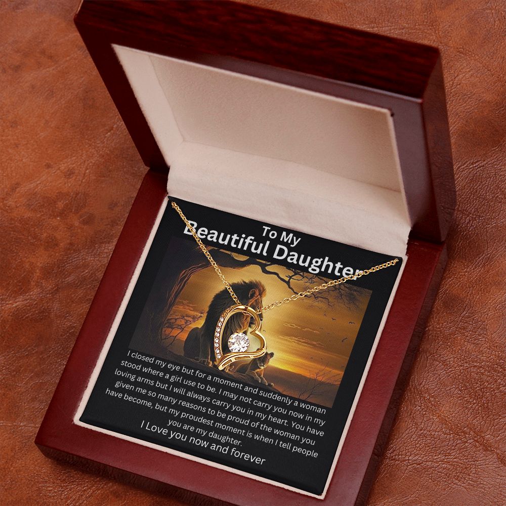 To My Beautiful Daughter - Lion Collection Forever Love Necklace