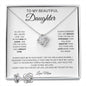 To My Beautiful Daughter Love Knot Necklace