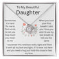 To My Beautiful Daughter Hearts - Love knot Necklace