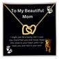 To My Beautiful Mom (baby) - Lion Collection Heart Necklace