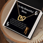 To My Beautiful Mom (baby) - Lion Collection Heart Necklace