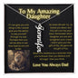 To My Beautiful Daughter - Lion Collection Vertical Name Necklace
