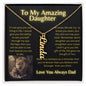 To My Beautiful Daughter - Lion Collection Vertical Name Necklace