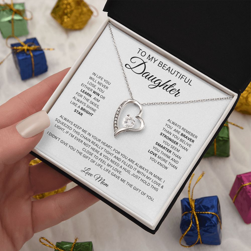 To My Beautiful Daughter Forever Love Necklace