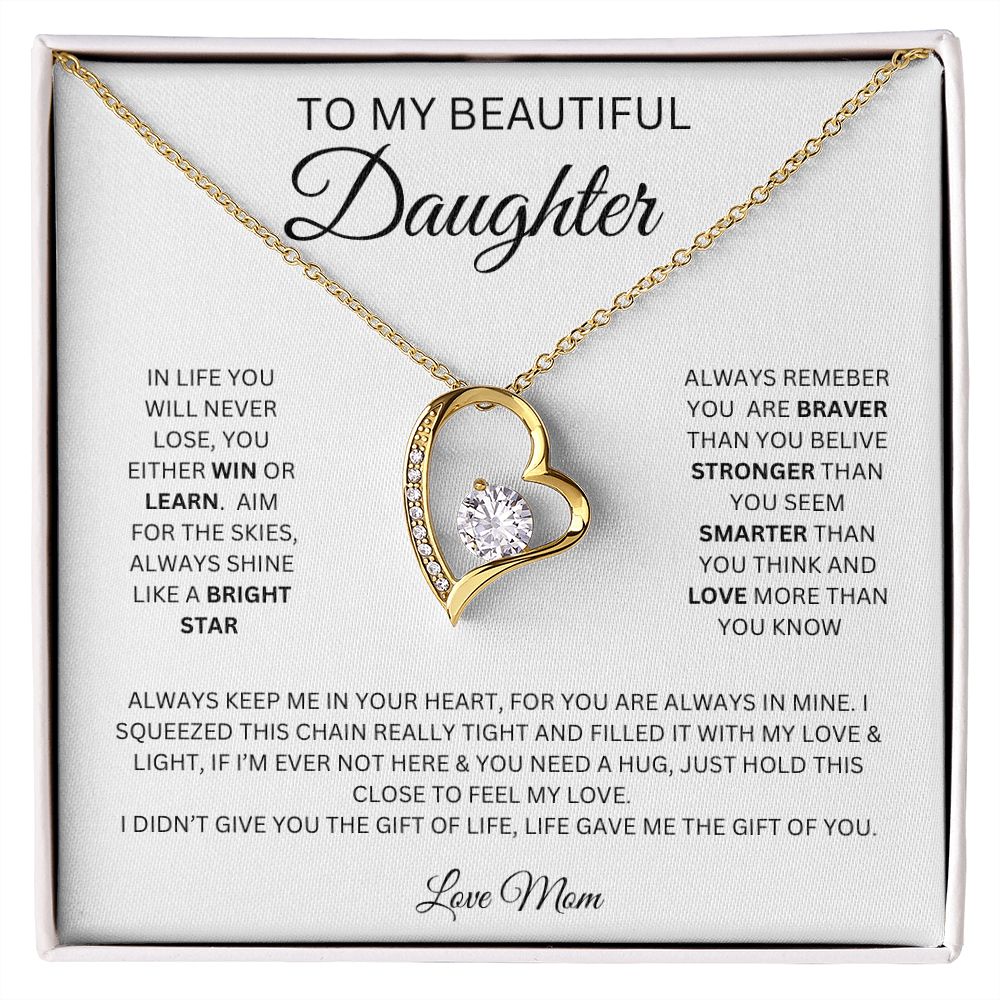 To My Beautiful Daughter Forever Love Necklace
