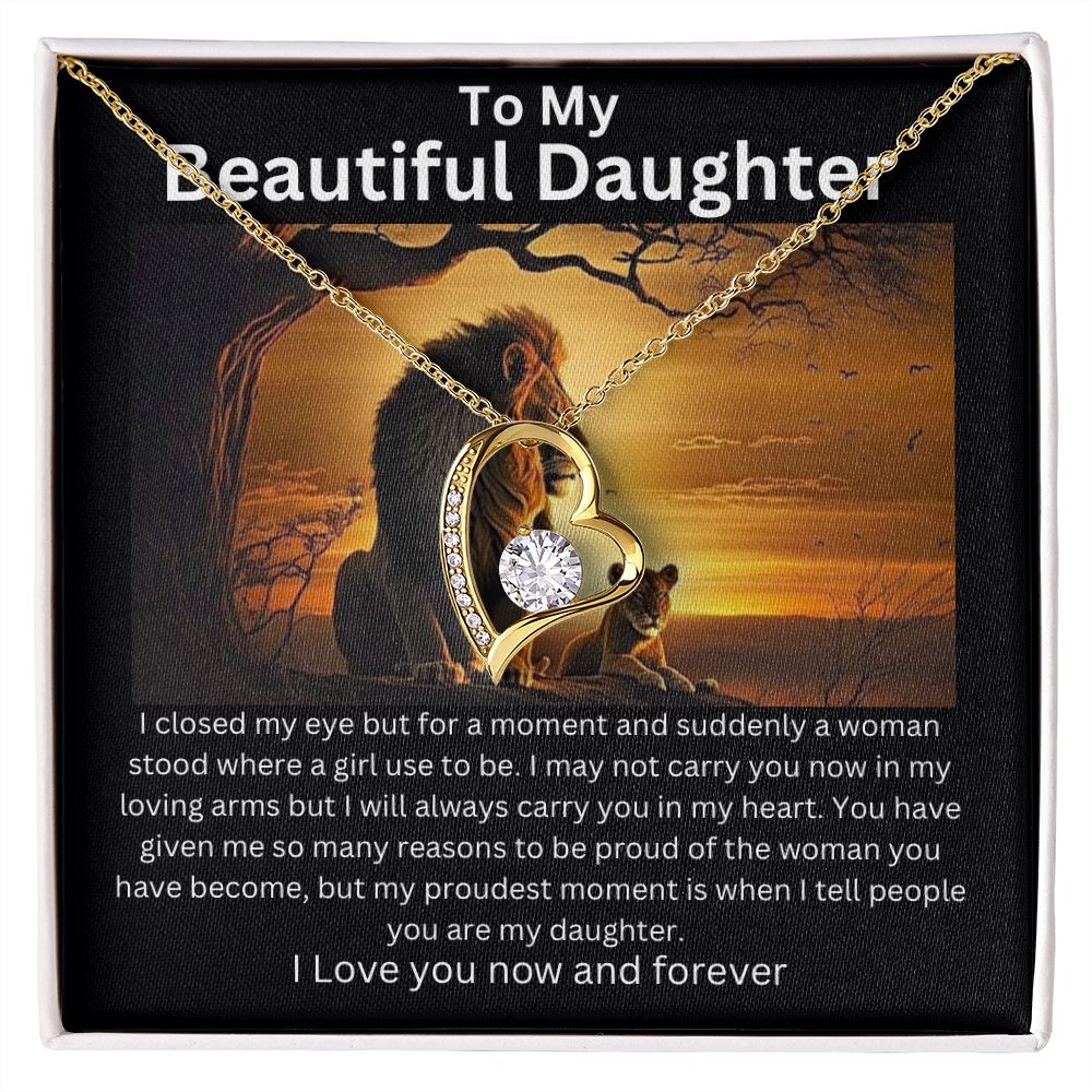 To My Beautiful Daughter - Lion Collection Forever Love Necklace
