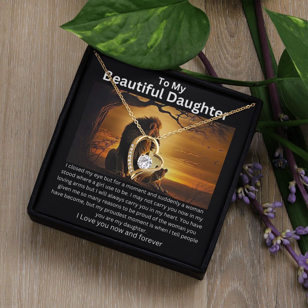 To My Beautiful Daughter - Lion Collection Forever Love Necklace