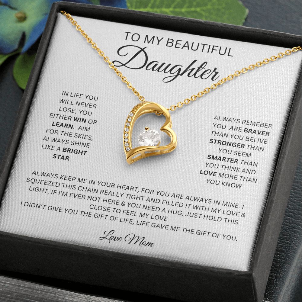 To My Beautiful Daughter Forever Love Necklace