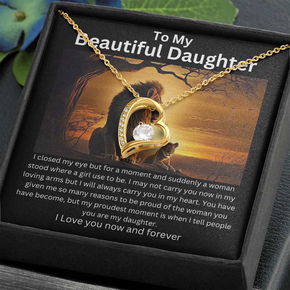 To My Beautiful Daughter - Lion Collection Forever Love Necklace