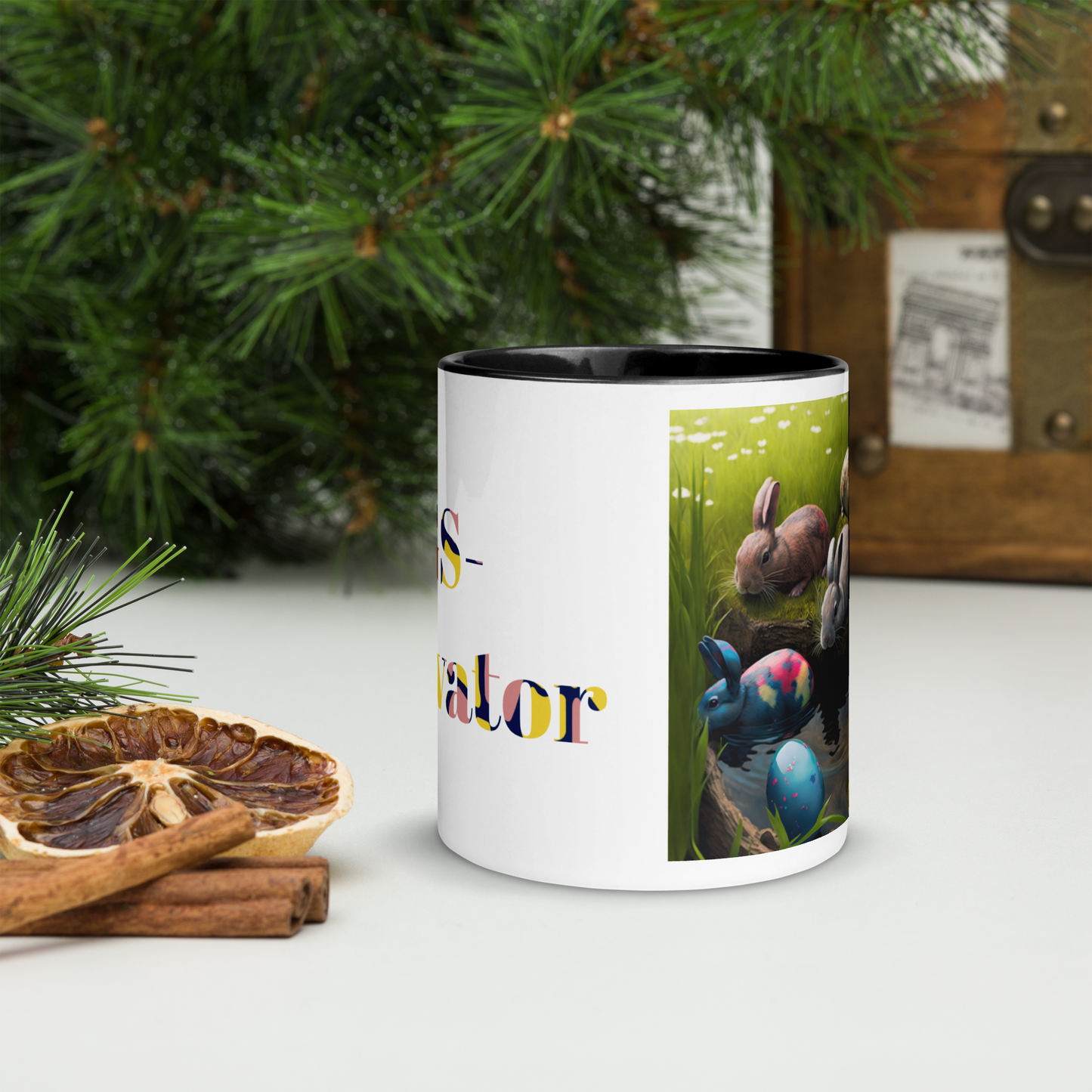 Eggs- Cavator Easter Mug with Color Inside