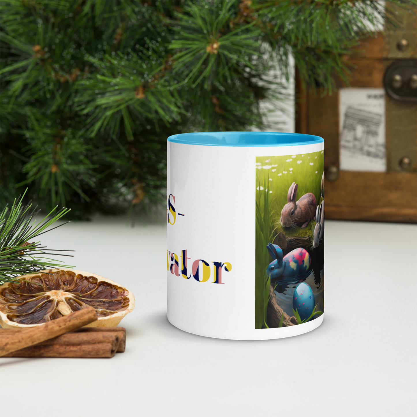 Eggs- Cavator Easter Mug with Color Inside