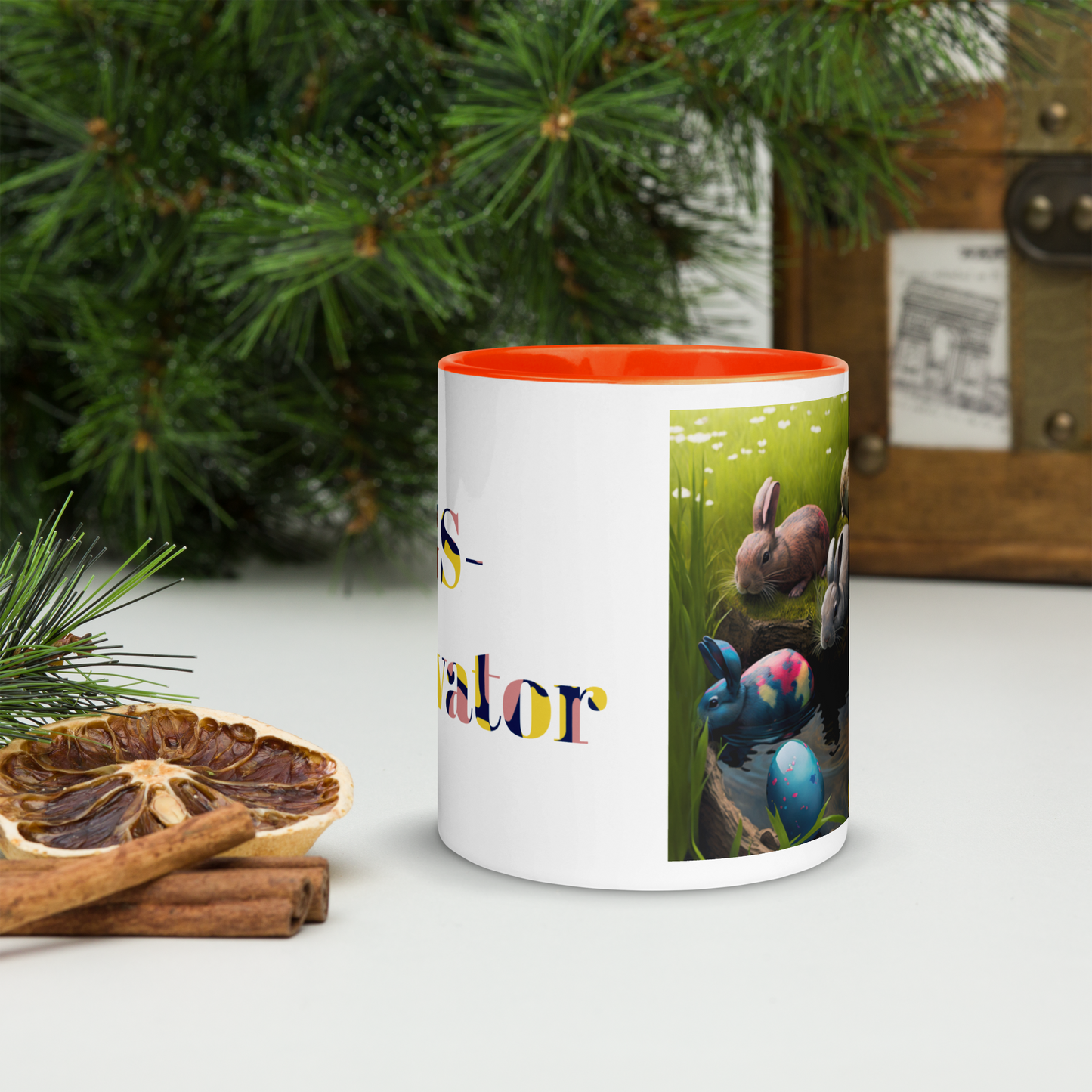 Eggs- Cavator Easter Mug with Color Inside