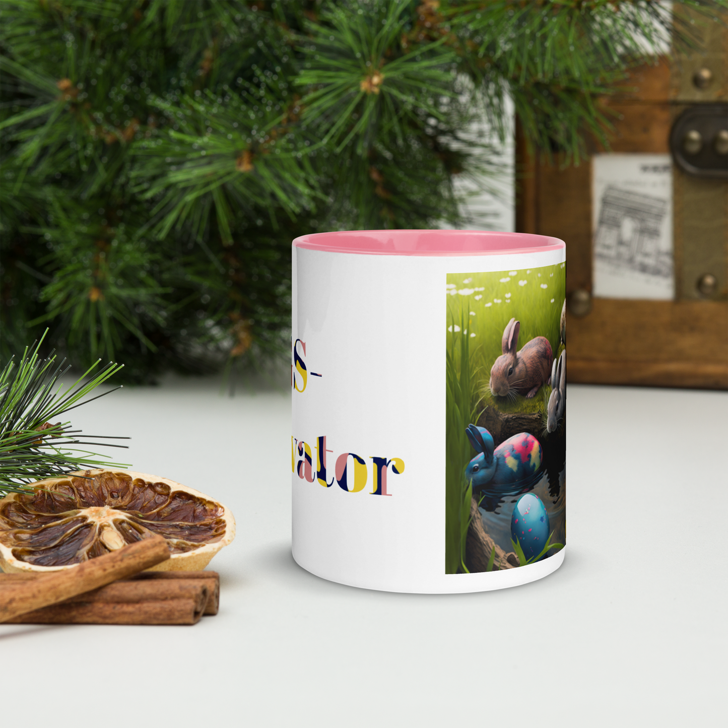 Eggs- Cavator Easter Mug with Color Inside