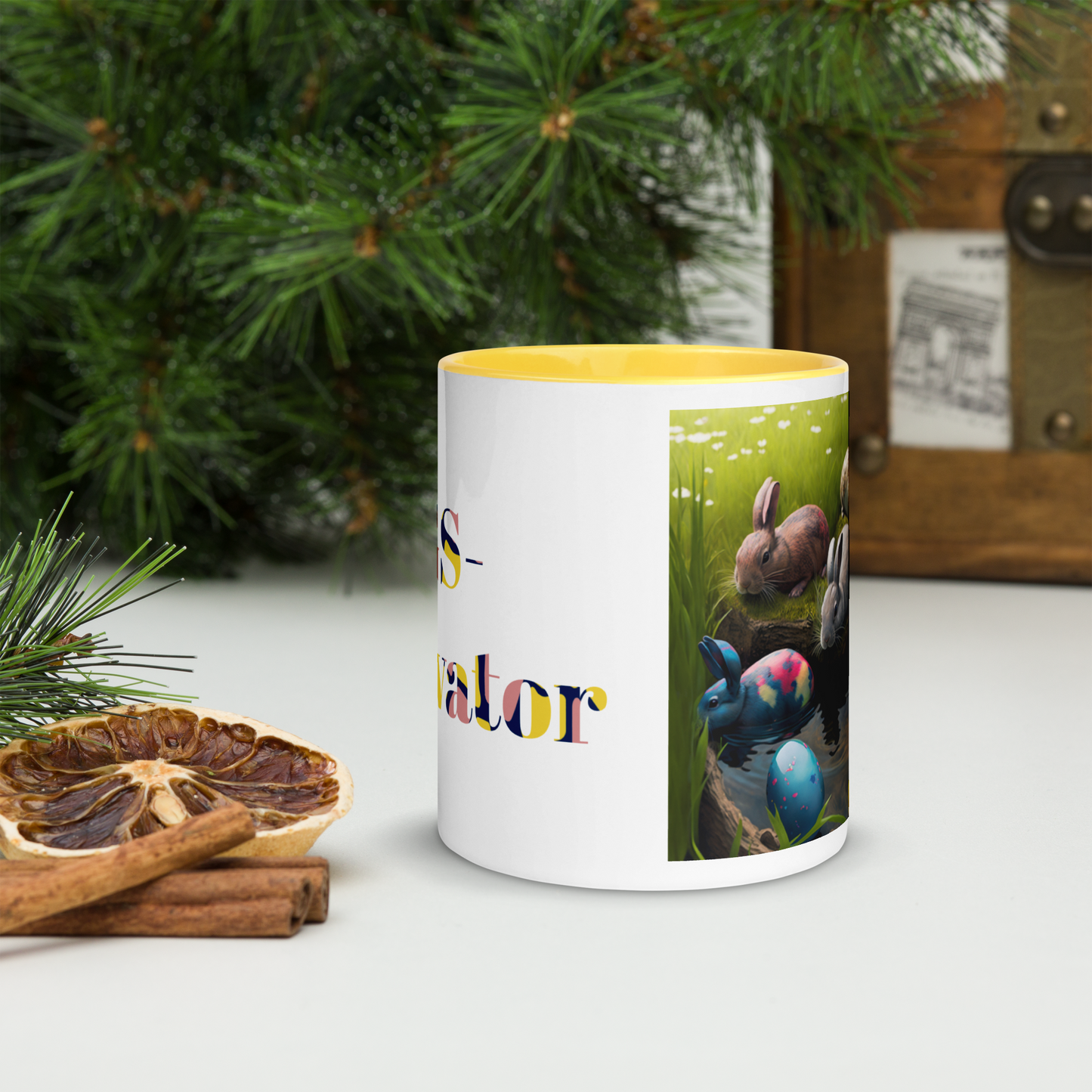 Eggs- Cavator Easter Mug with Color Inside