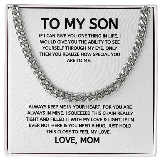 To My Son Cuban Link Chain