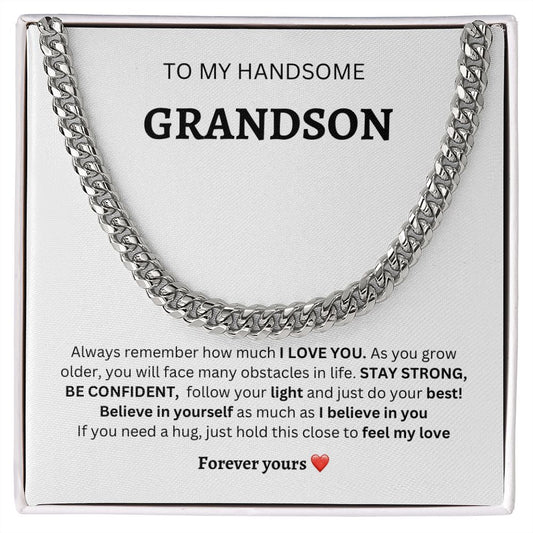 To My Grandson Cuban Link Chain