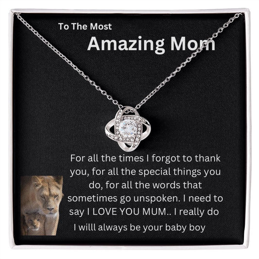 Lion Collection Amazing MOM Love Knot necklace