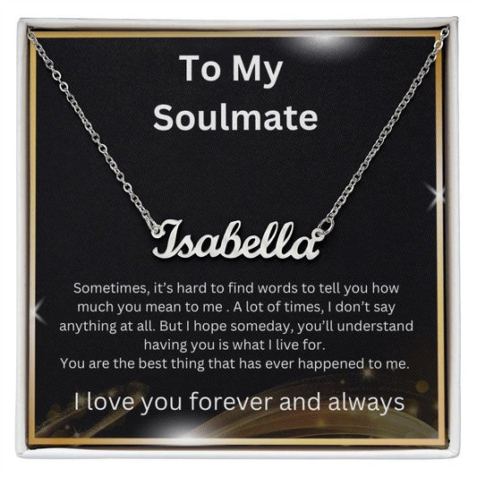 To My Soulmate Name Necklace