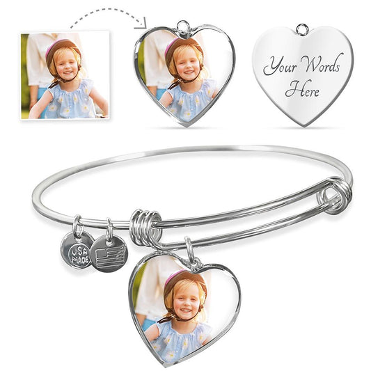 Personalized heart bangle